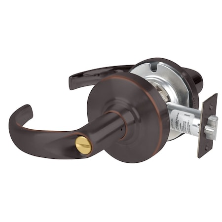 Schlage Grade 2 Privacy Cylindrical Lock with Field Selectable Vandlgard, Sparta Lever, Non-Keyed, Aged Bron ALX40 SPA 643E